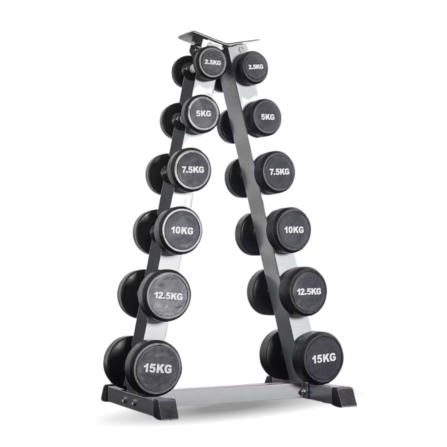 เซ็ตดัมเบลแบบกลม 6 คู่ พร้อมแร็ค HOMEFITTOOLS R602 น้ำหนัก 2.5-15 KG_0